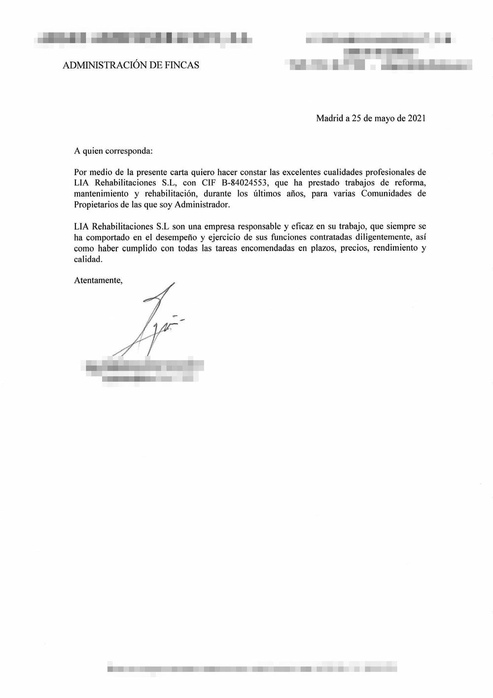 carta adges administración