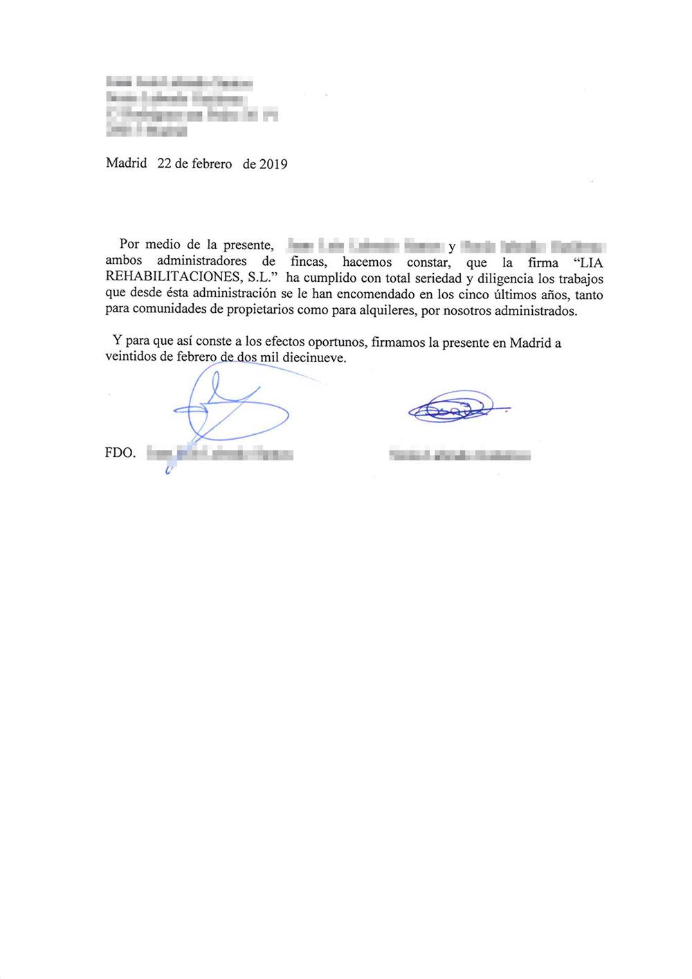 Carta Juan Luis y Sonia